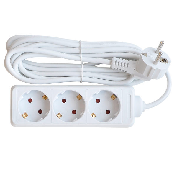 Удлинитель 3G-3-SMART трехместный 10А с заземлением 3м 8333 IN HOME
