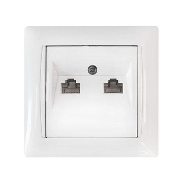 Компьютерная розетка двойная RJ-45 VALENZO белая 6136 IN HOME