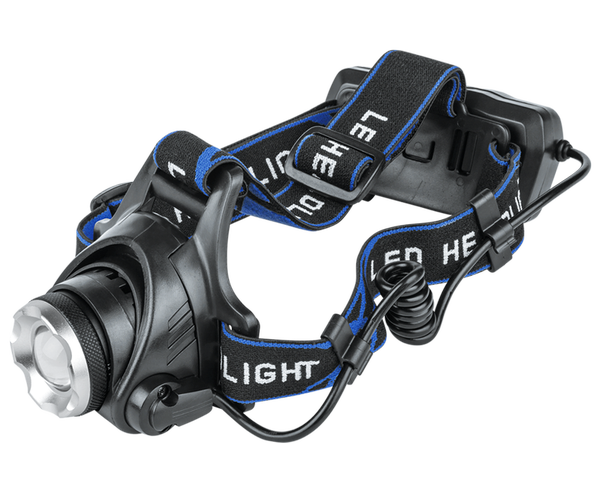 Фонарь налобный аккум HLA 06B 5W LED 450Lm 10ч 3 реж, фокус., з/у 230В ЧЕРНЫЙ IN HOME