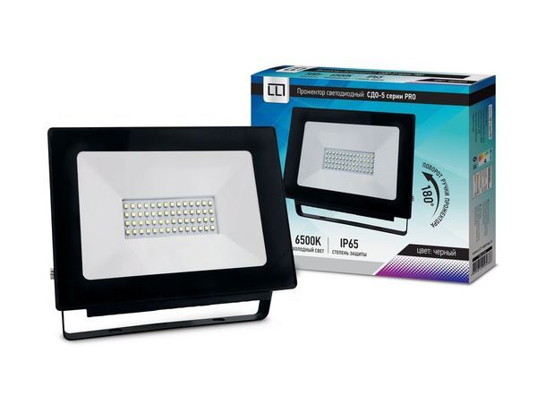 Прожектор сд СДО-5-50 серии PRO 50Вт 230В 6500К 4750Лм IP65 LLT