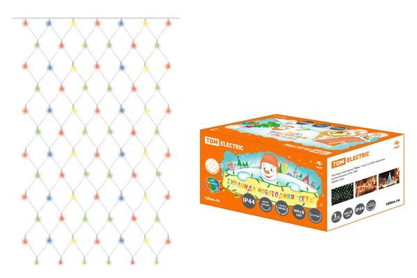 Гирлянда новогодняя «Сеть» 1,5х2,5 м, RGB, наружное использование, IP44, TDM