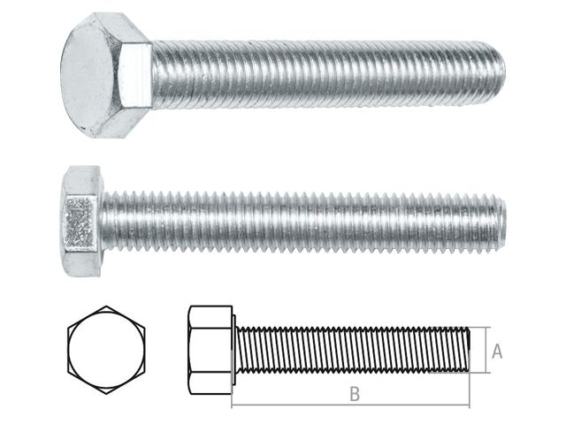 Болт М12х70 мм шестигр., цинк, кл.пр. 8.8, DIN 933 (2 шт в зип-локе) STARFIX SMZ1-76637-2-SMZ1-76637-2