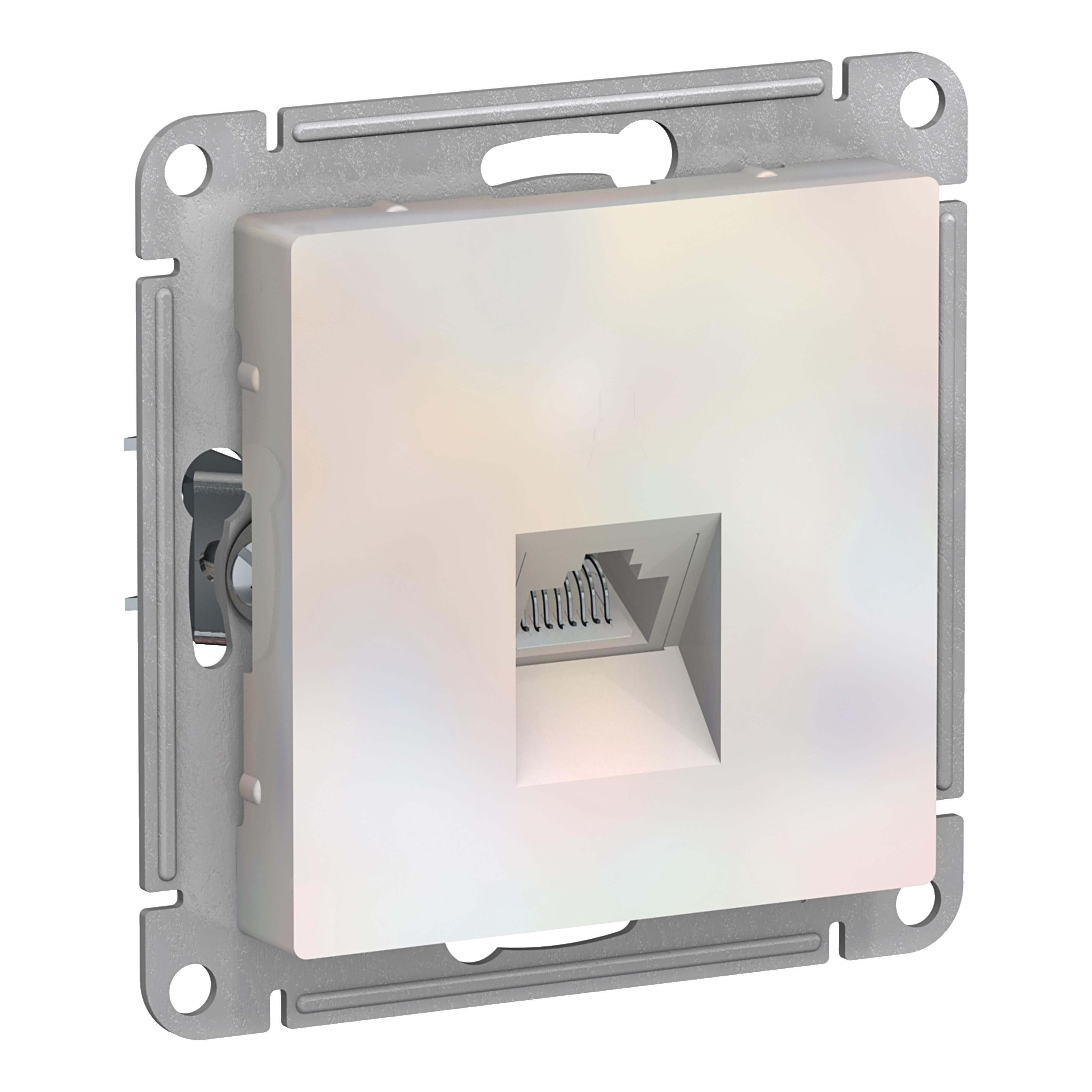 Розетка компьютерная 1-м AtlasDesign RJ45 кат.5E механизм бел. SchE ATN000183-ATN000183
