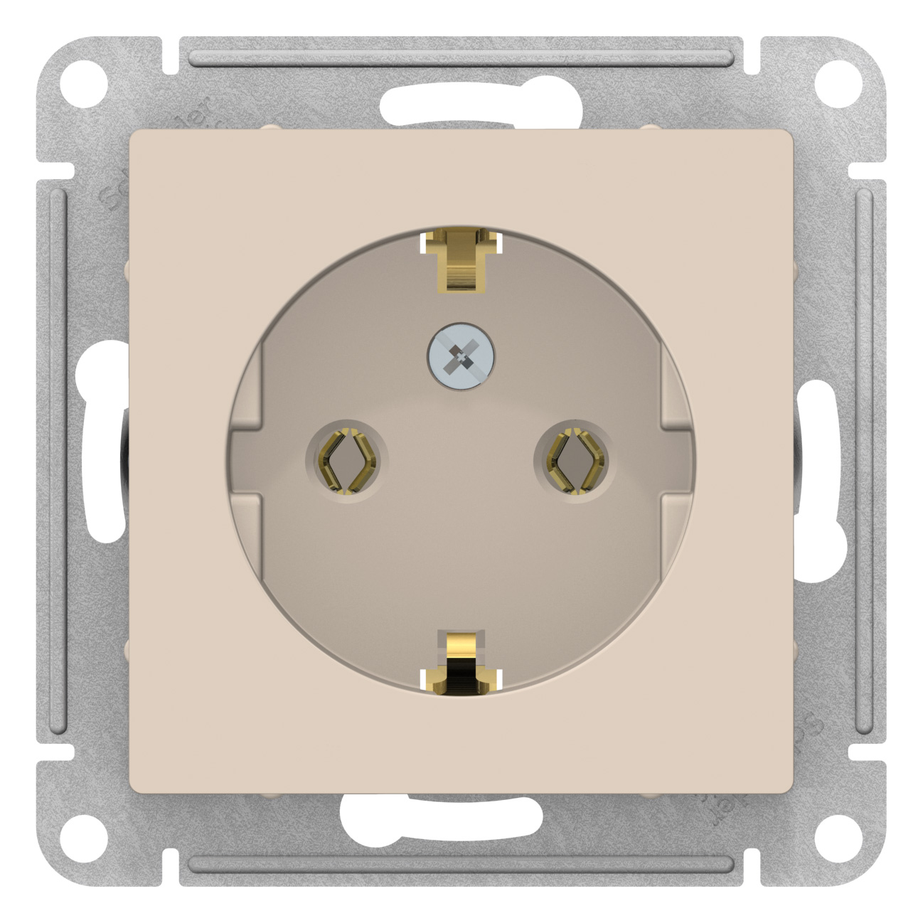 Розетка 1-м СП AtlasDesign 16А IP20 с заземл. механизм беж. SchE ATN000243