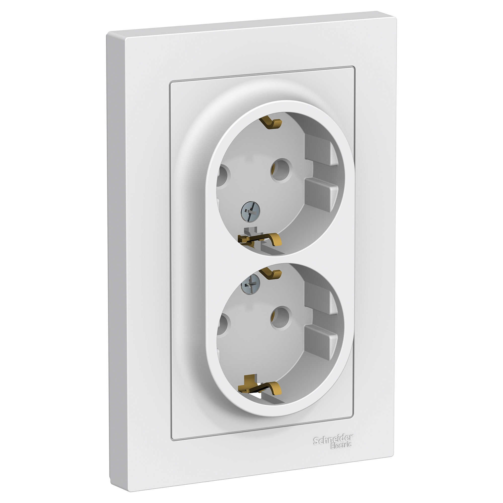Розетка 2-м СП AtlasDesign 16А IP20 с заземл. в сборе бел. SchE ATN000124-ATN000124