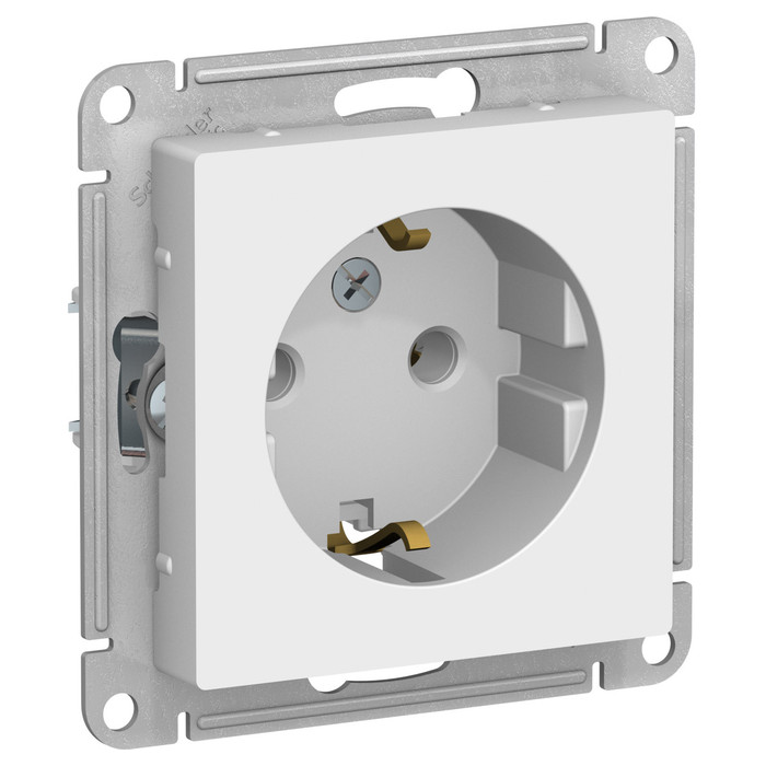 Розетка 1-м СП AtlasDesign 16А IP20 с заземл. защ. шторки механизм бел. SchE ATN000145-ATN000145