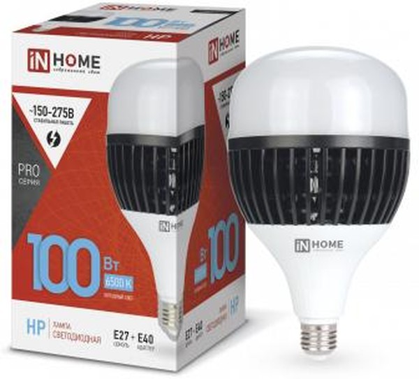 Лампа светодиодная LED-HP-PRO 100Вт грушевидная 6500К холод. бел. E27 9500лм 150-275В с адаптером E4-4690612035697