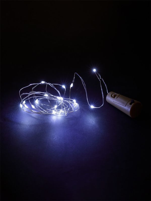 Гирлянда-пробка для бутылки «Роса20» 20LED, 2м, 6000К, 3хAG13/LR44, TDM — изображение 2