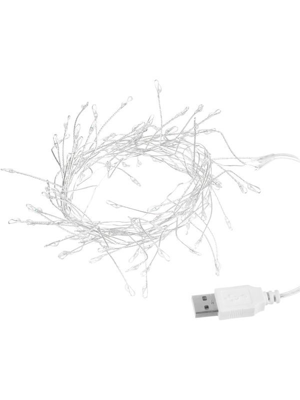 Гирлянда светодиодная «Самоцветы» 100LED, 2 м, 6000 K, USB, IP20, TDM