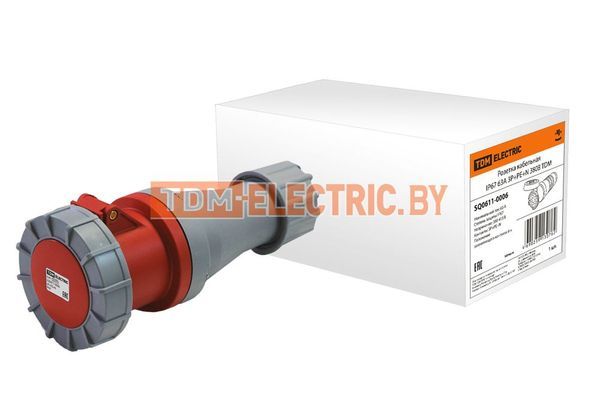 Розетка кабельная IP67 63А 3Р+РЕ+N 380В TDM SQ0611-0006
