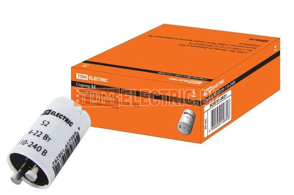 Стартер S2 4-22Вт 110-240В алюм. контакты TDM SQ0351-0021